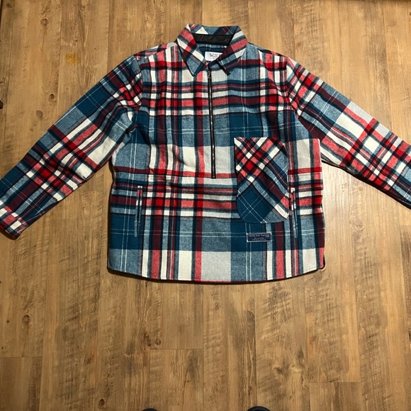 Half zip plaid long-sleeved shirt - Picture 5 of 9